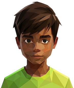 low-poly depiction of Percy